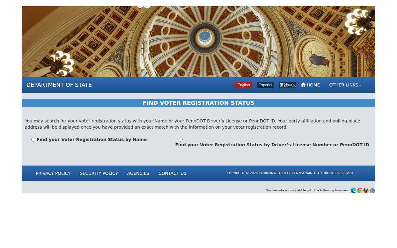 Chambersburg residents directory Pennsylvania voter registration status search