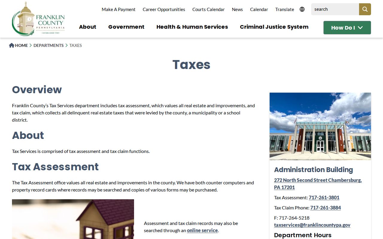 Chambersburg previous residents research using Franklin County tax and assessment records
