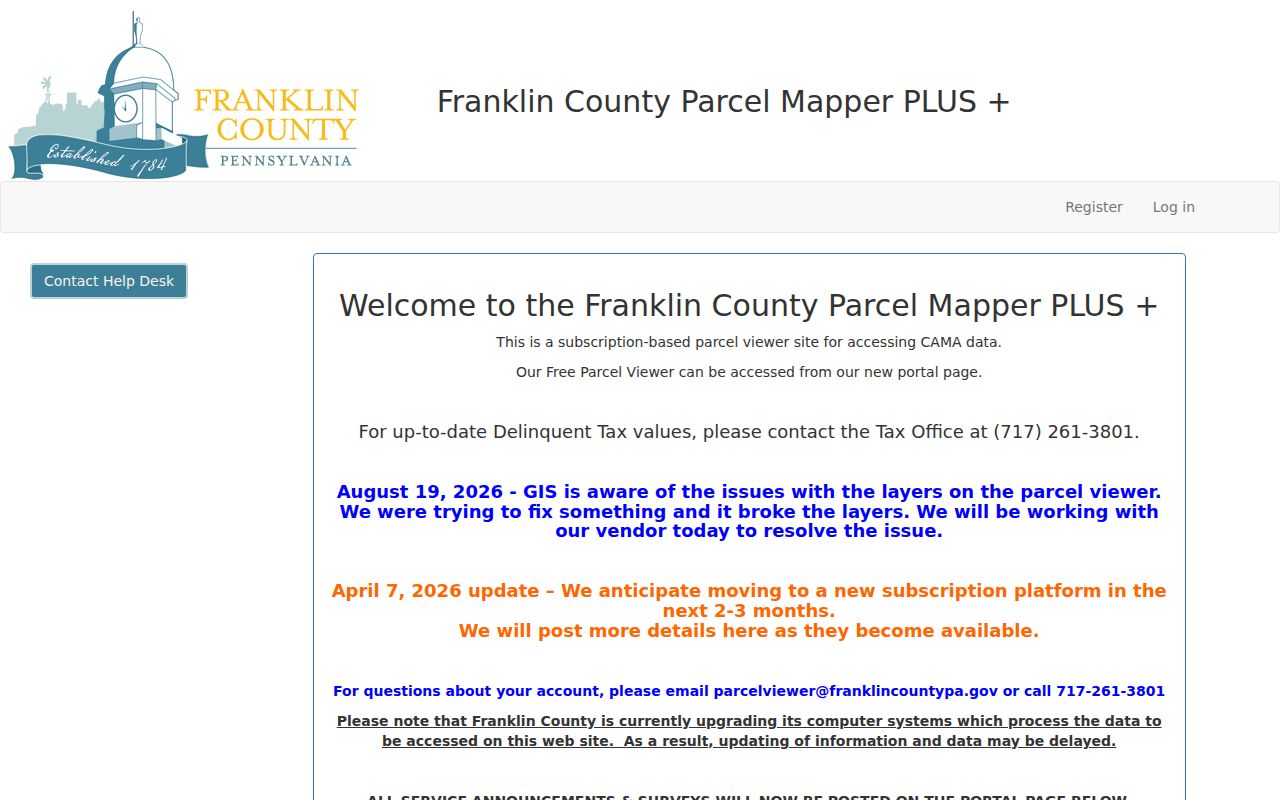 Chambersburg neighbors parcel research with Franklin County Parcel Mapper PLUS